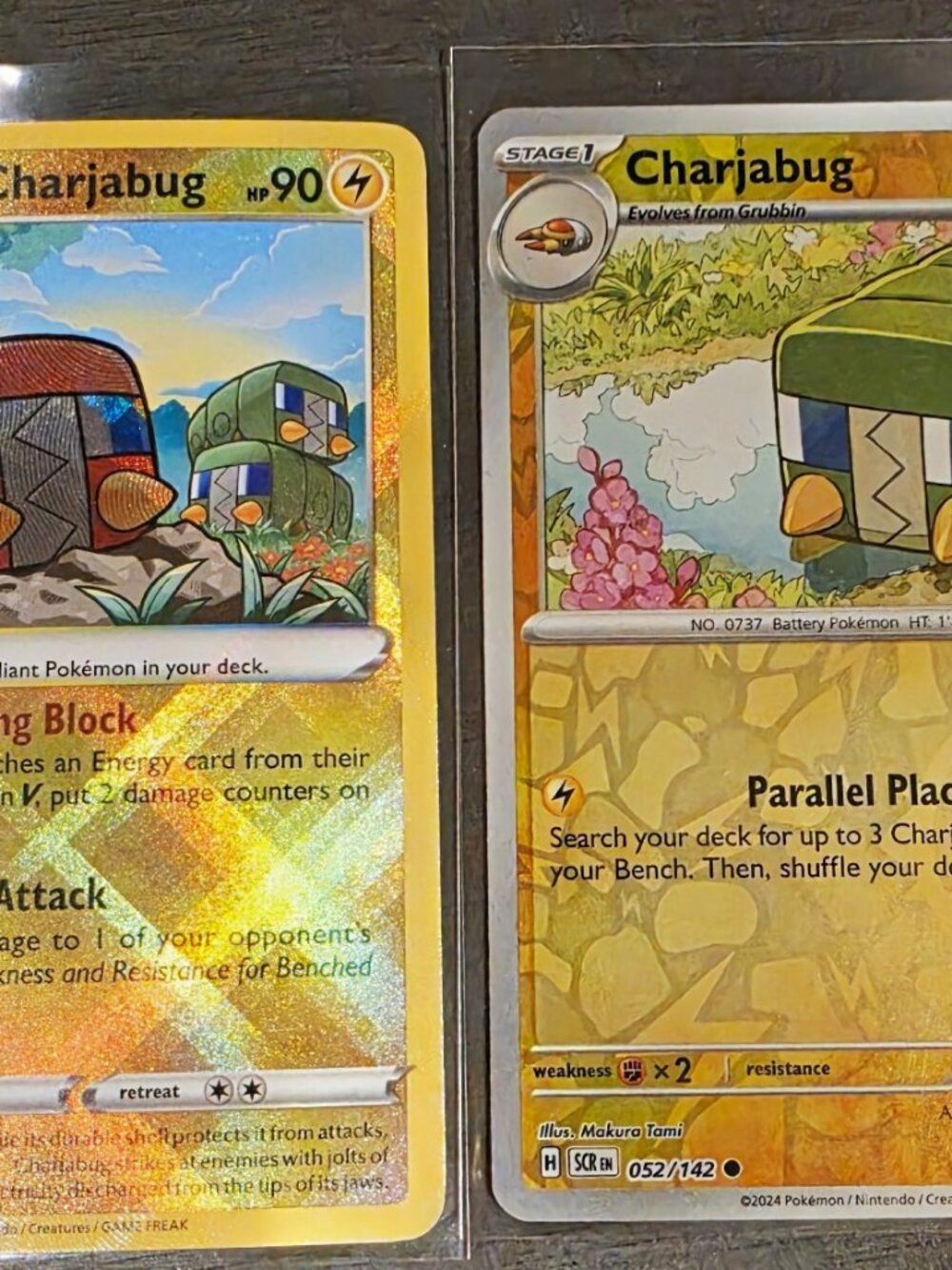 Pokemon TCG 2-Card Lot Radiant Charjabug/Charjabug Crown Zenith Holo 051